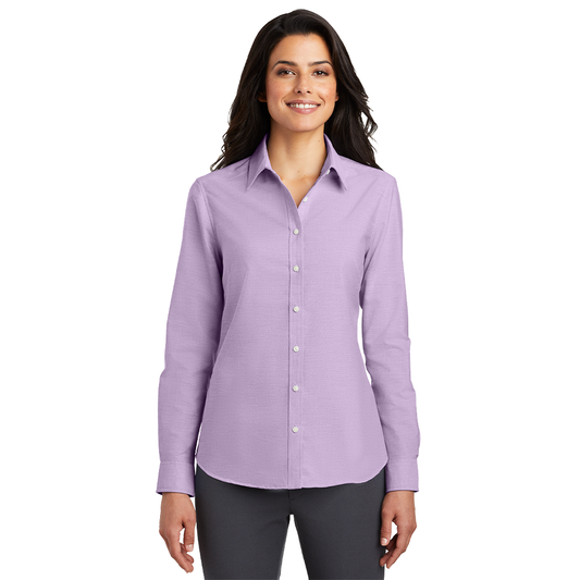 Port Authority® Women's SuperPro™ Oxford Shirt -  Soft Purple