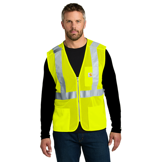 Carhartt® ANSI Class 2 Mesh Zip-Front Vest - Brite Lime