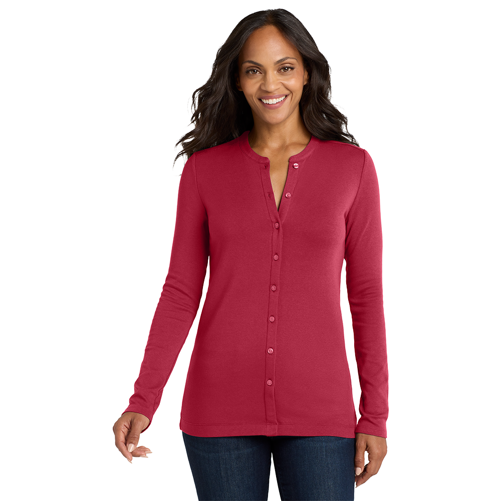 Port Authority® Women's Concept Stretch Button-Front Cardigan - Rich Red