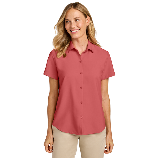 Port Authority® Women’s Short Sleeve UV Dockside Shirt - Coral Reef