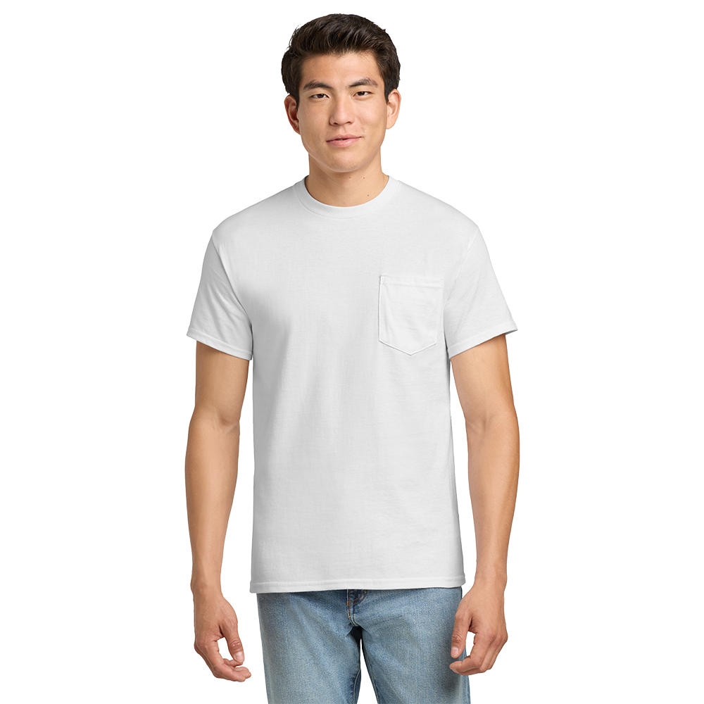 Ultra Cotton® 100% US Cotton T-Shirt with Pocket - White