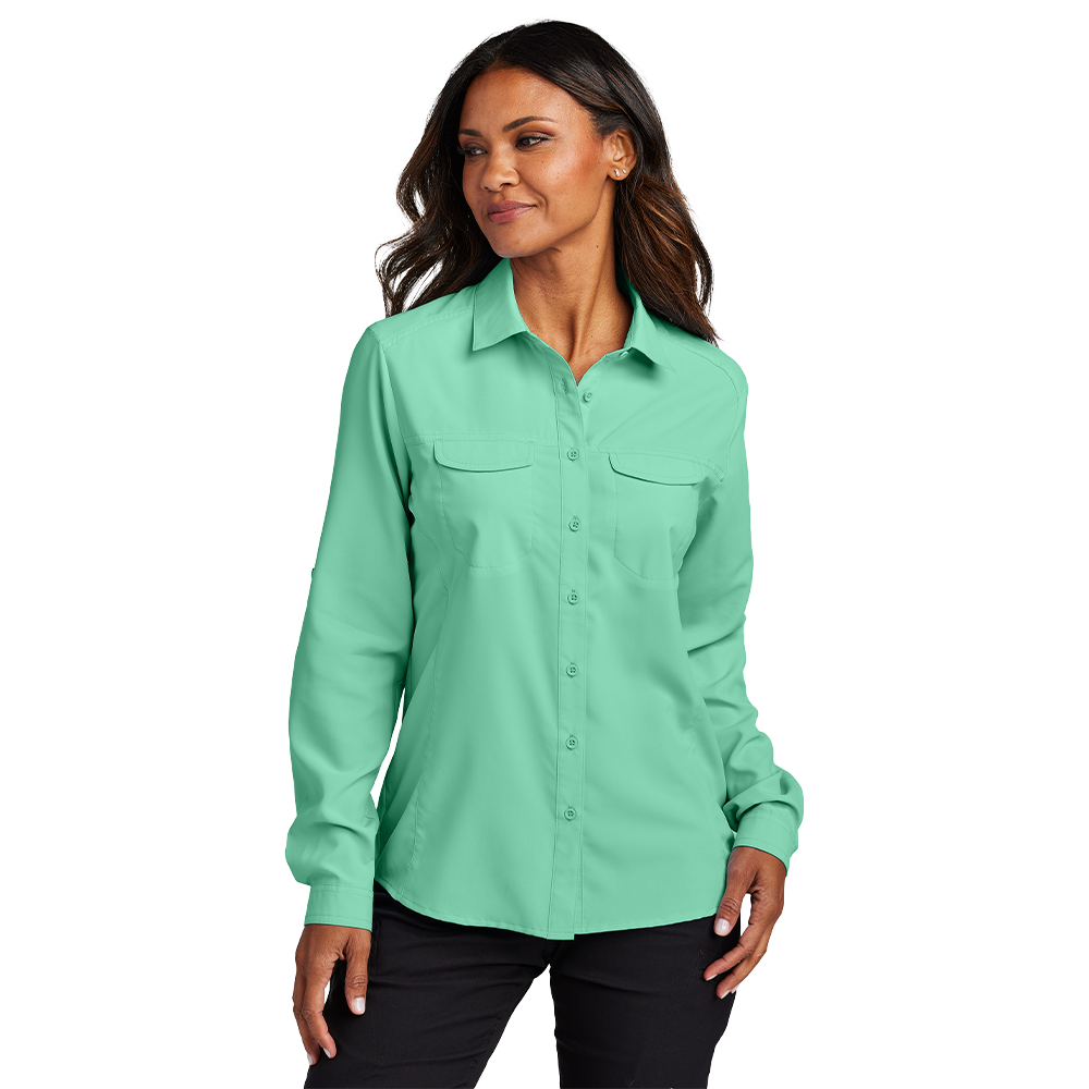 Port Authority® Women's Long Sleeve UV Daybreak Shirt - Bright Seafoam
