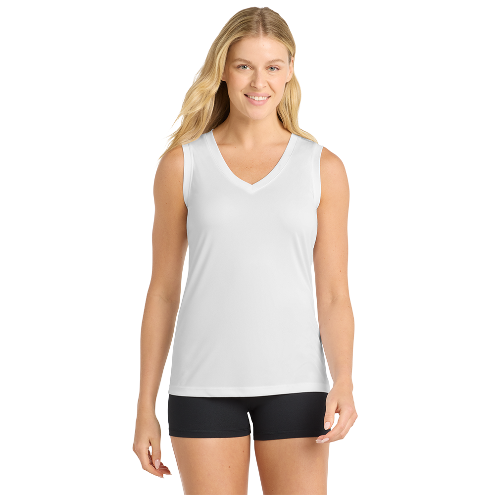 Sport-Tek® Women's Sleeveless PosiCharge® Competitor™ V-Neck Tee - White
