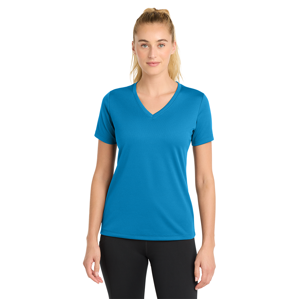Sport-Tek® Women's PosiCharge® RacerMesh® V-Neck Tee - Pond Blue