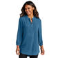 Port Authority® Women's 3/4-Sleeve Textured Crepe Tunic - Aegean Blue