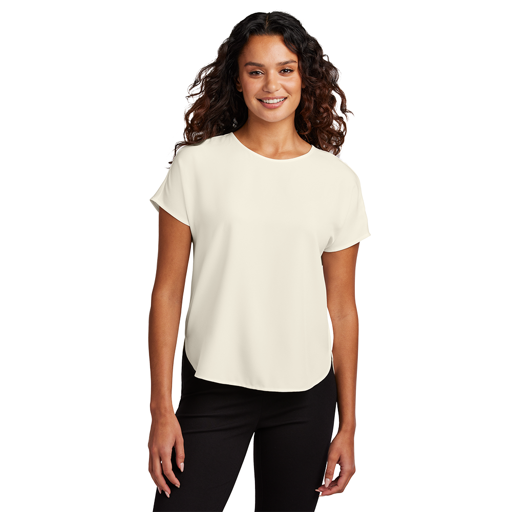 Mercer+Mettle® Women's Stretch Crepe Crew - Ivory Chiffon