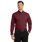 Port Authority® Long Sleeve Carefree Poplin Shirt - Burgundy