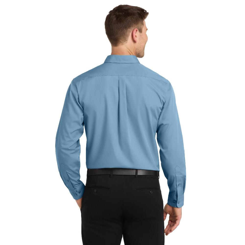 Port Authority® Long Sleeve Carefree Poplin Shirt - Carolina Blue