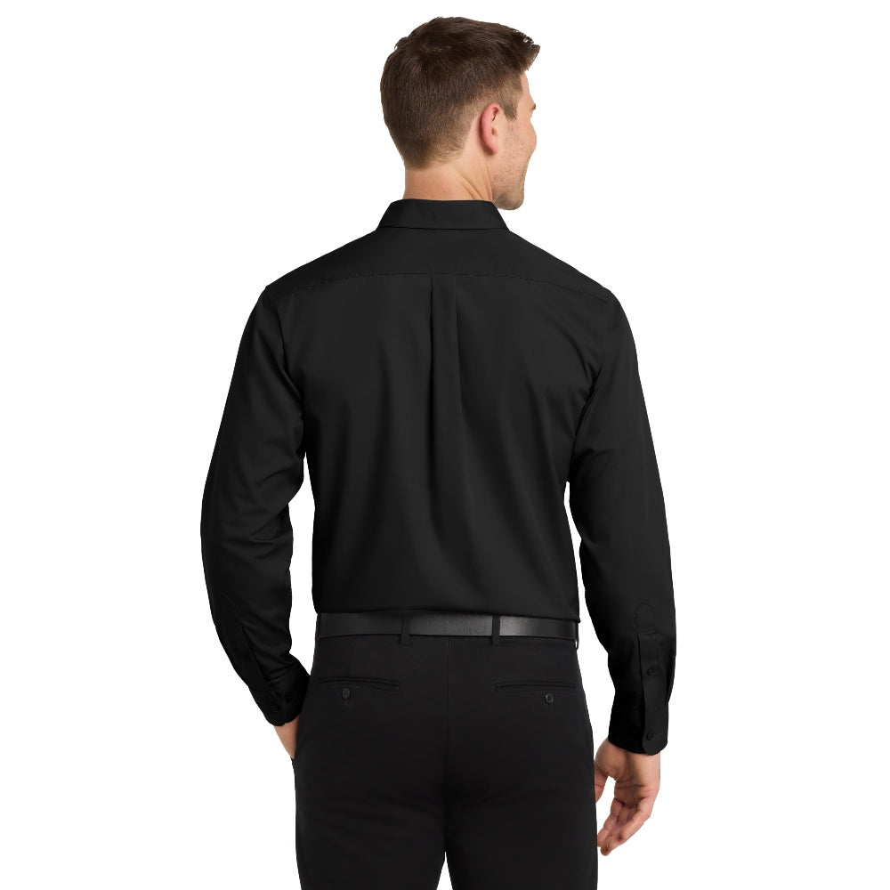 Port Authority® Long Sleeve Carefree Poplin Shirt - Deep Black
