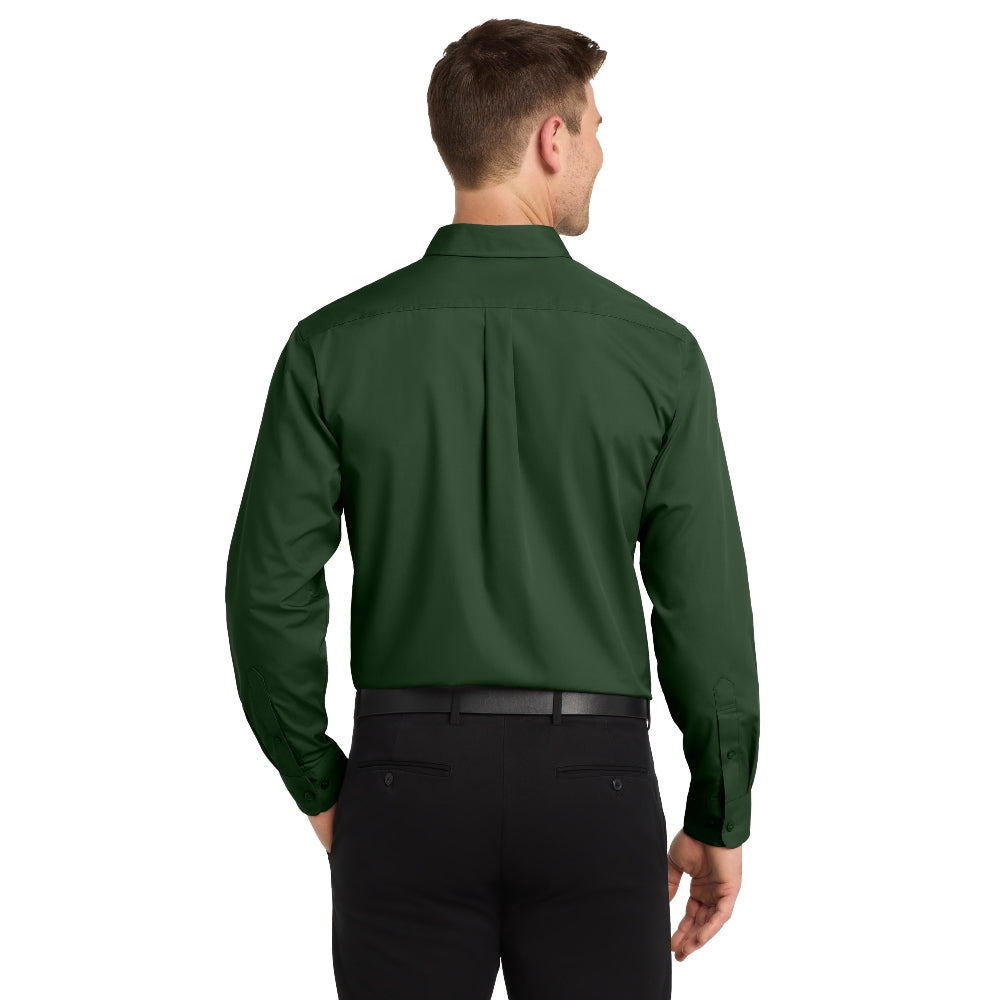 Port Authority® Long Sleeve Carefree Poplin Shirt - Deep Forest Green