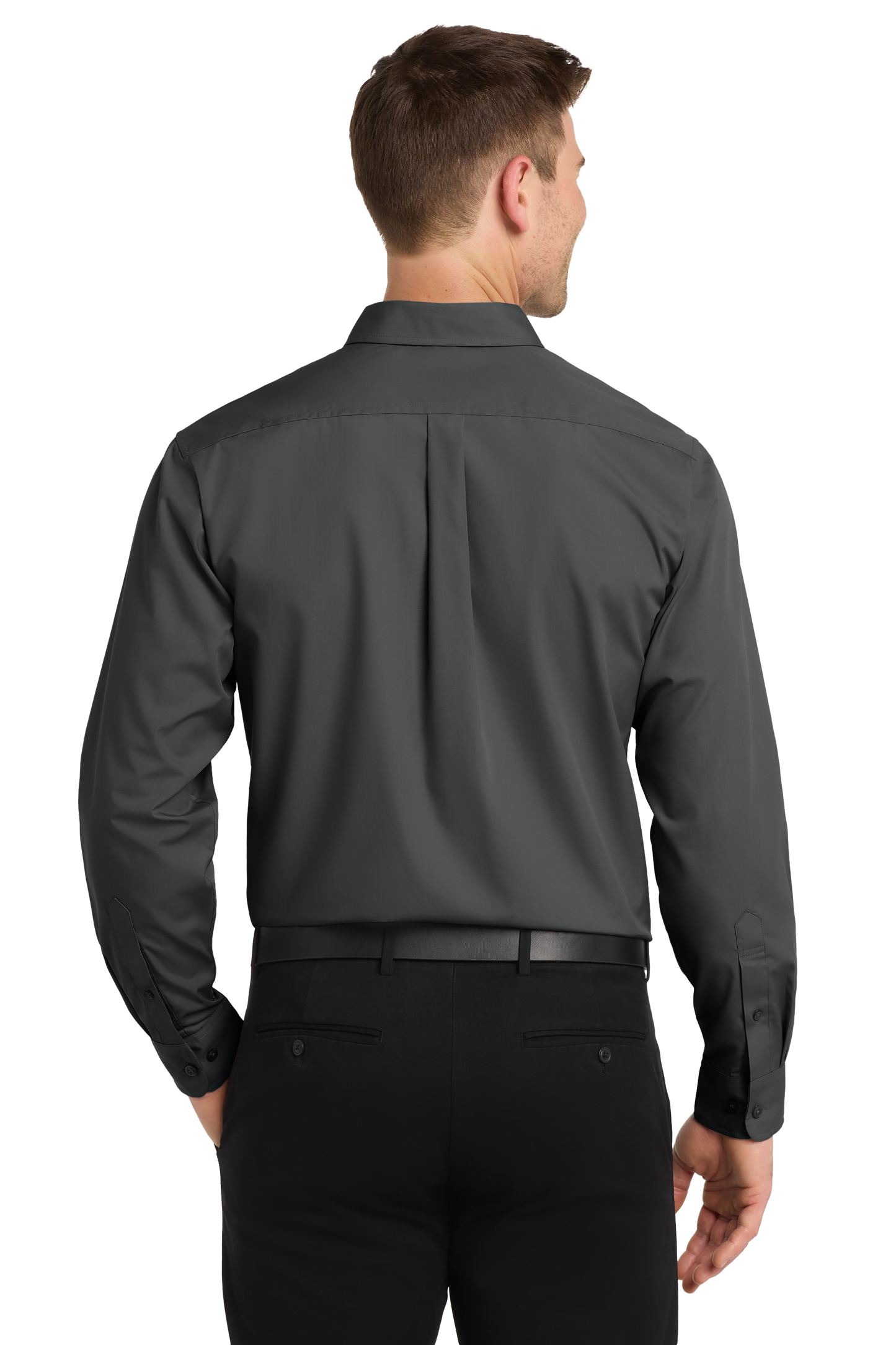 Port Authority® Long Sleeve Carefree Poplin Shirt - Graphite