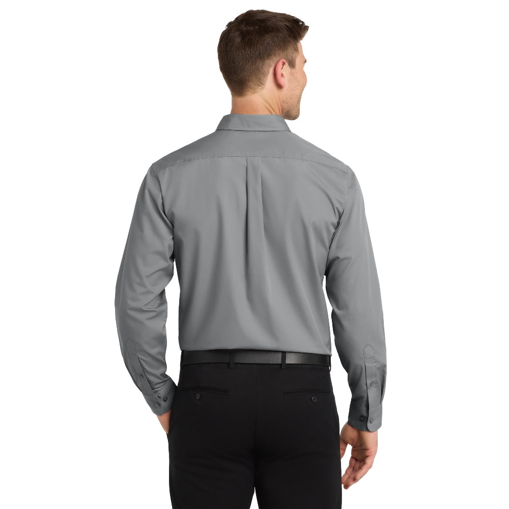 Port Authority® Long Sleeve Carefree Poplin Shirt - Gusty Grey
