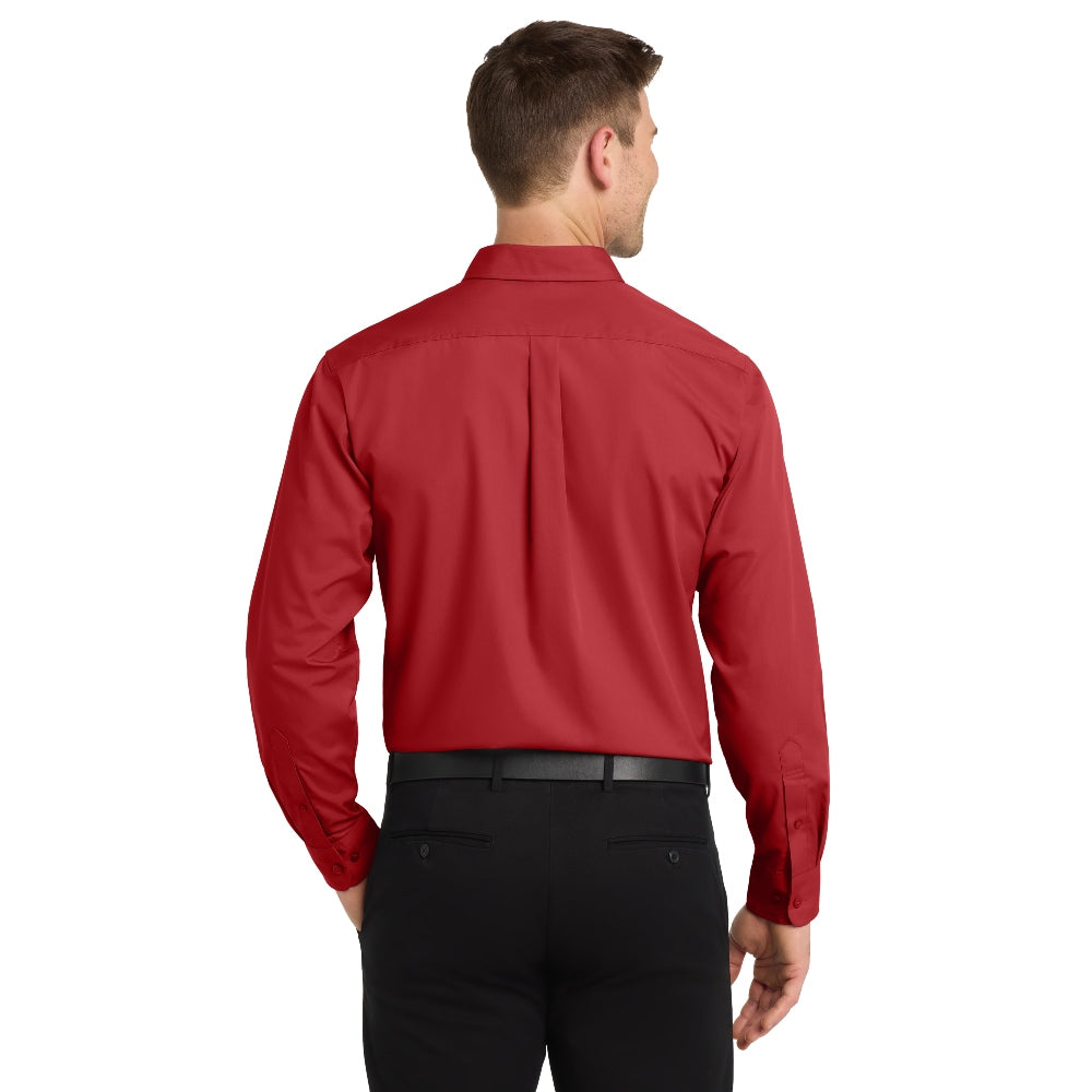Port Authority® Long Sleeve Carefree Poplin Shirt - Rich Red