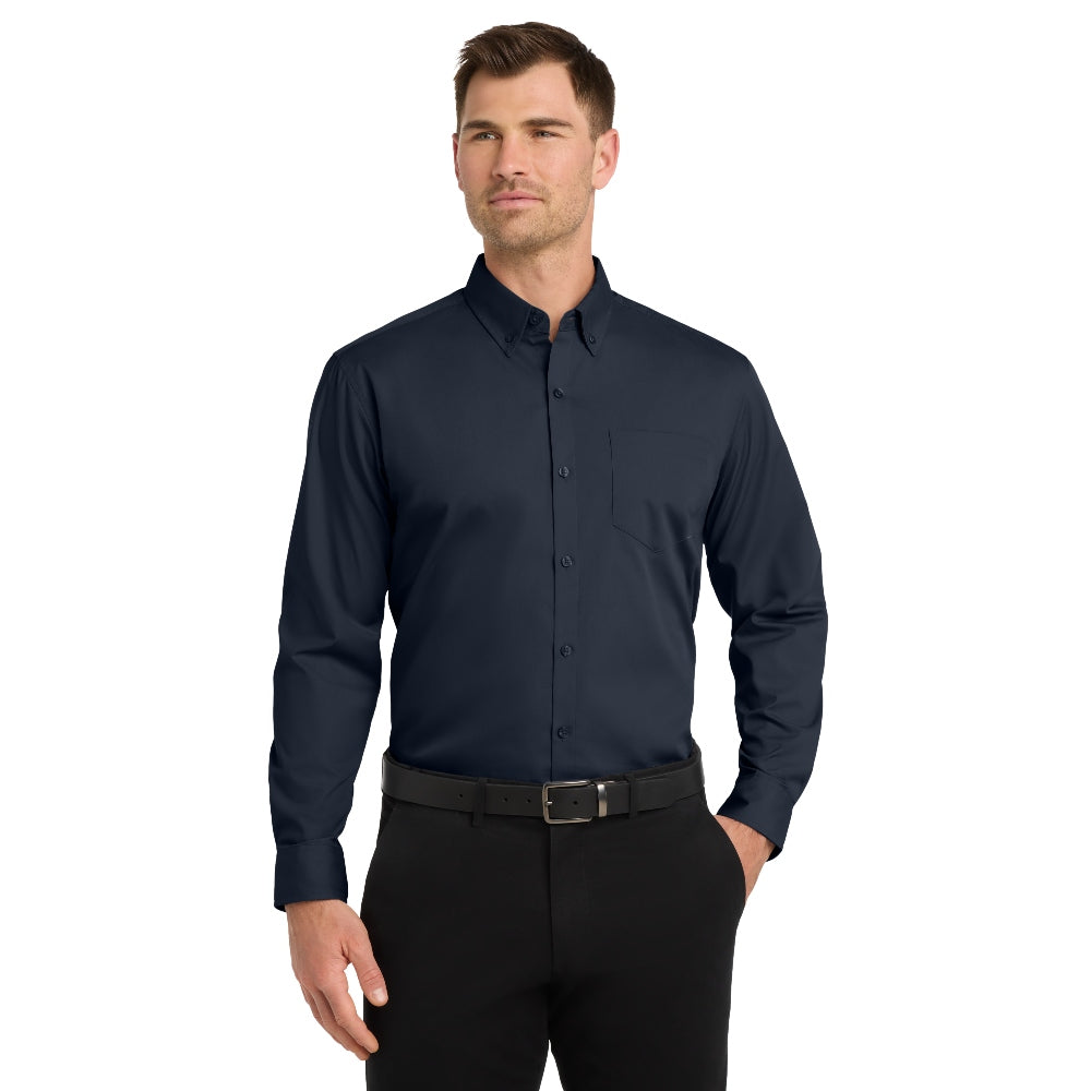 Port Authority® Long Sleeve Carefree Poplin Shirt - River Blue Navy