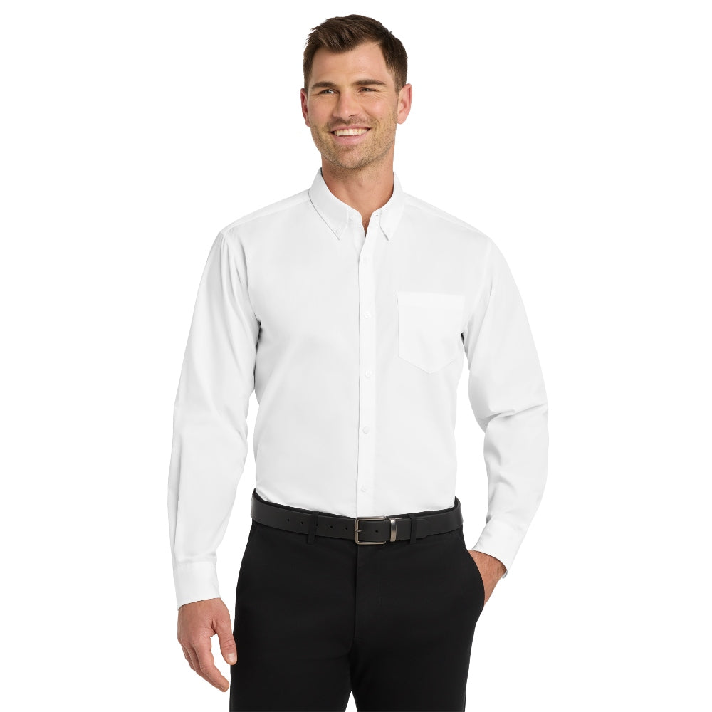 Port Authority® Long Sleeve Carefree Poplin Shirt - White