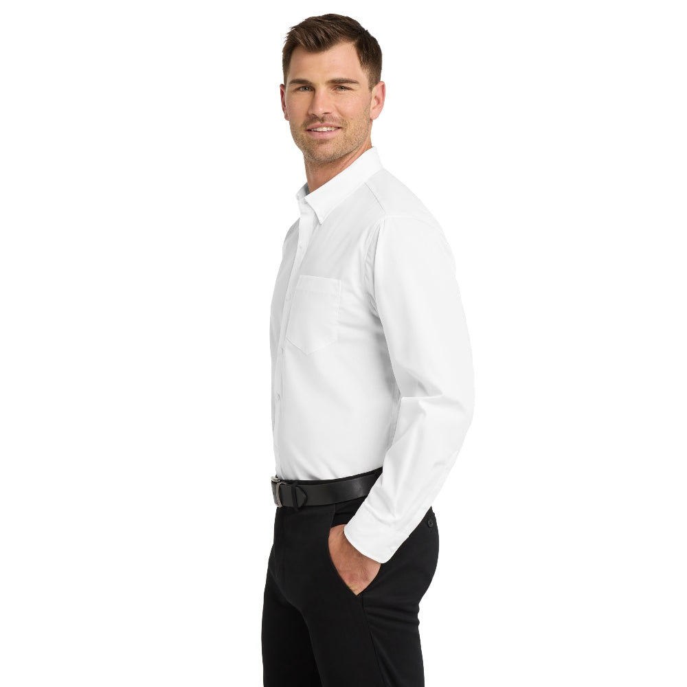 Port Authority® Long Sleeve Carefree Poplin Shirt - White