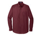 Port Authority® Long Sleeve Carefree Poplin Shirt - Burgundy