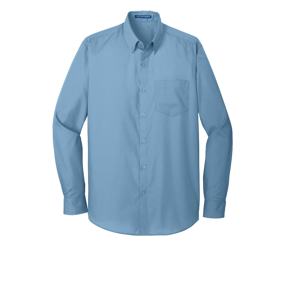 Port Authority® Long Sleeve Carefree Poplin Shirt - Carolina Blue