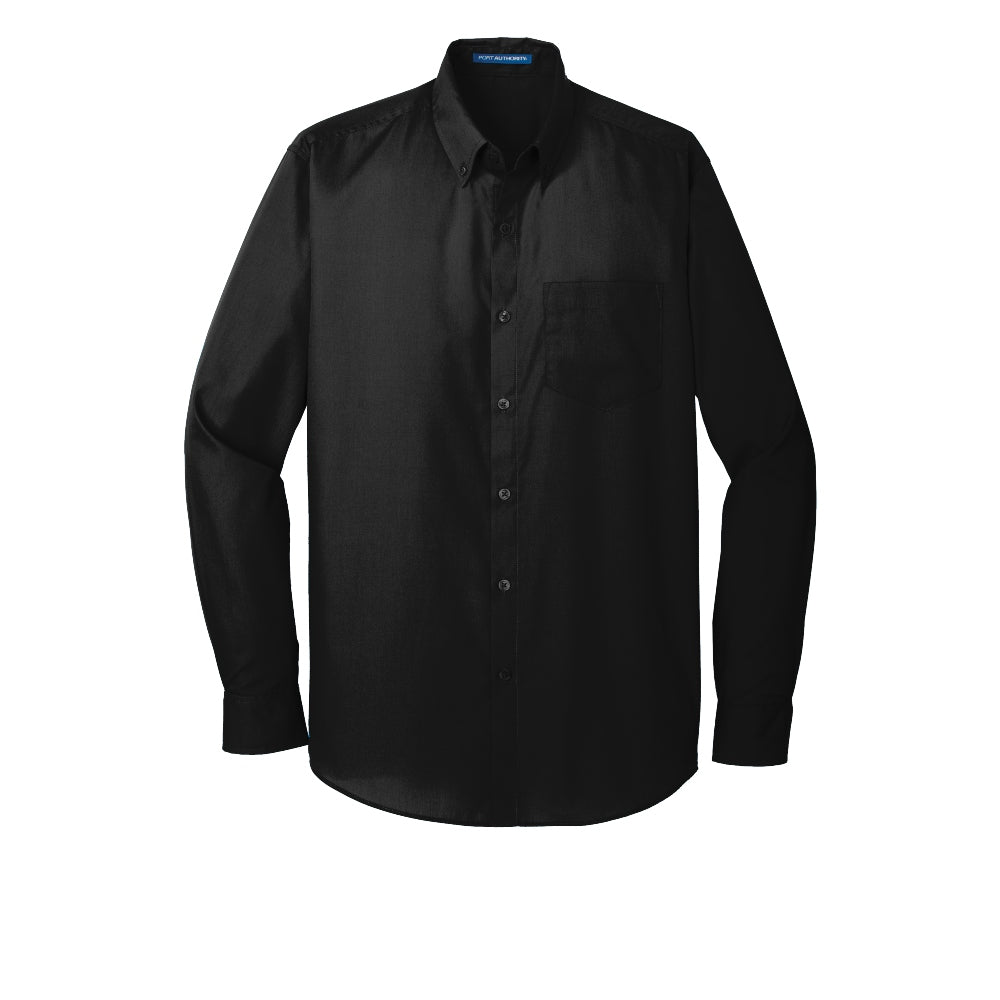 Port Authority® Long Sleeve Carefree Poplin Shirt - Deep Black