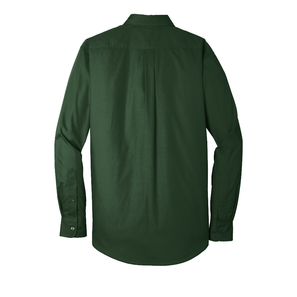 Port Authority® Long Sleeve Carefree Poplin Shirt - Deep Forest Green