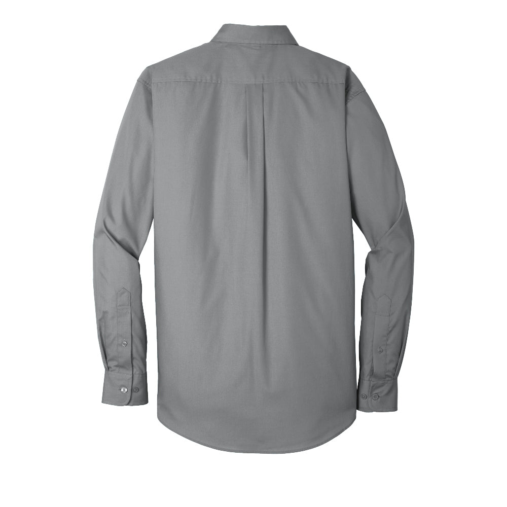 Port Authority® Long Sleeve Carefree Poplin Shirt - Gusty Grey