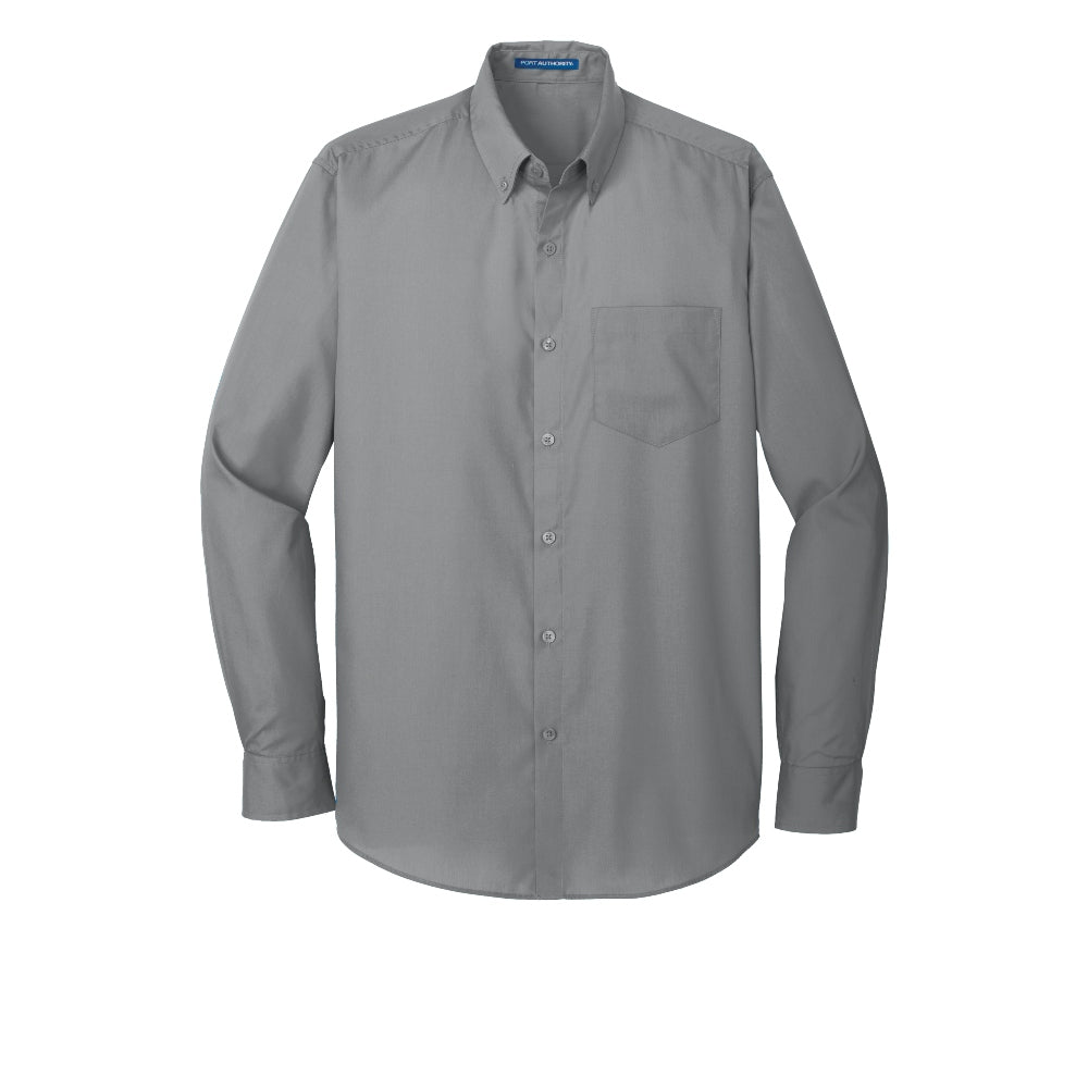 Port Authority® Long Sleeve Carefree Poplin Shirt - Gusty Grey