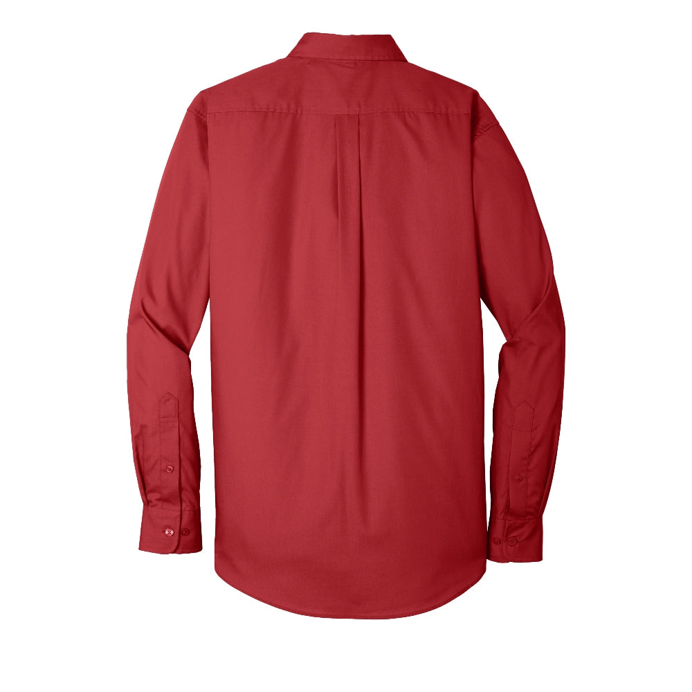 Port Authority® Long Sleeve Carefree Poplin Shirt - Rich Red
