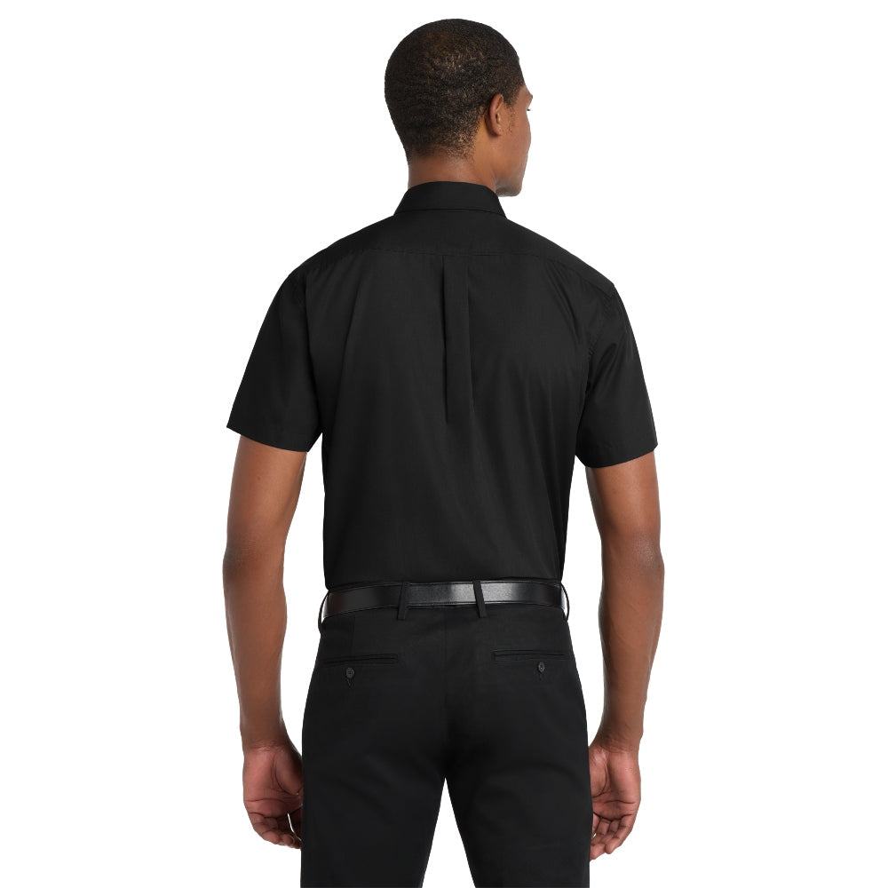 Port Authority® Short Sleeve Carefree Poplin Shirt - Deep Black