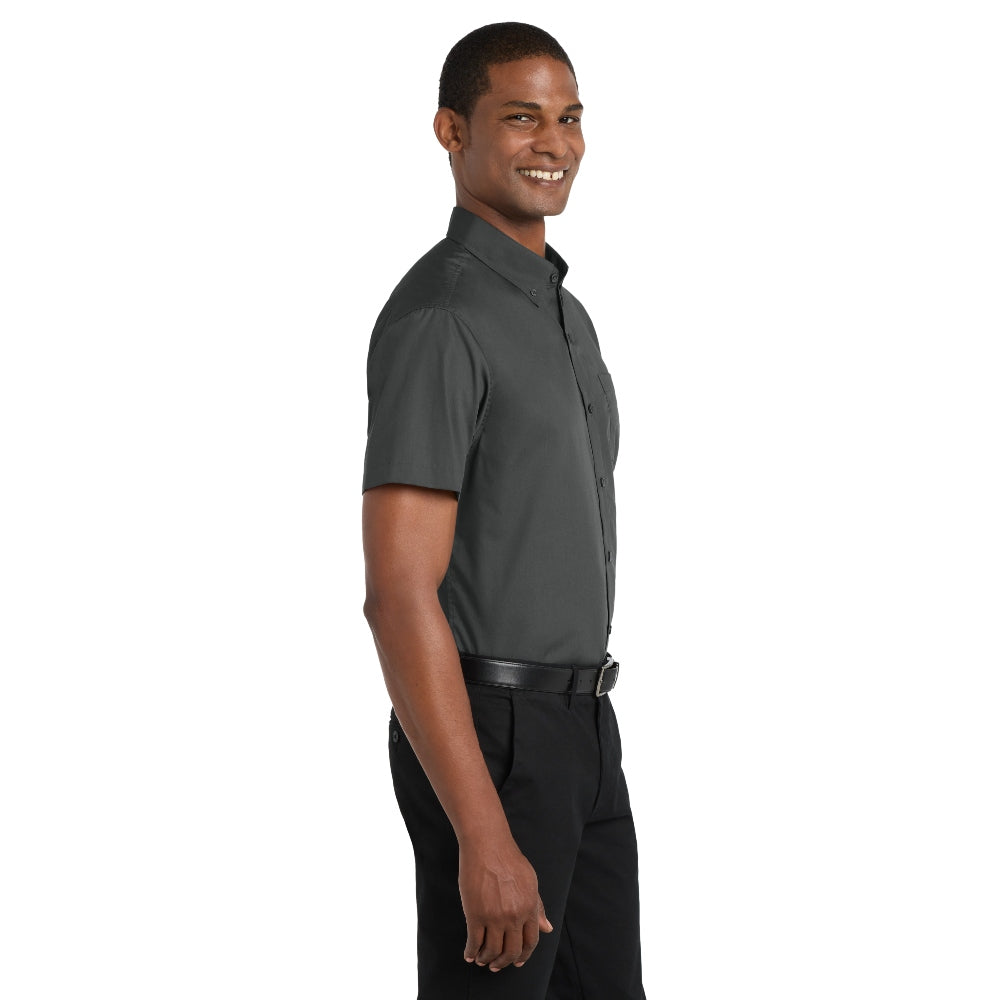 Port Authority® Short Sleeve Carefree Poplin Shirt - Graphite