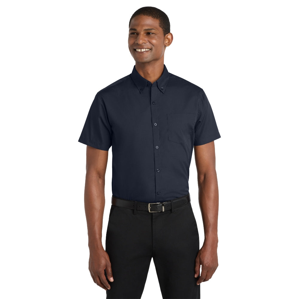 Port Authority® Short Sleeve Carefree Poplin Shirt - River Blue Navy