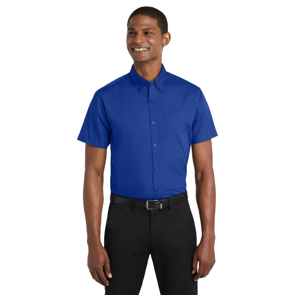 Port Authority® Short Sleeve Carefree Poplin Shirt - True Royal