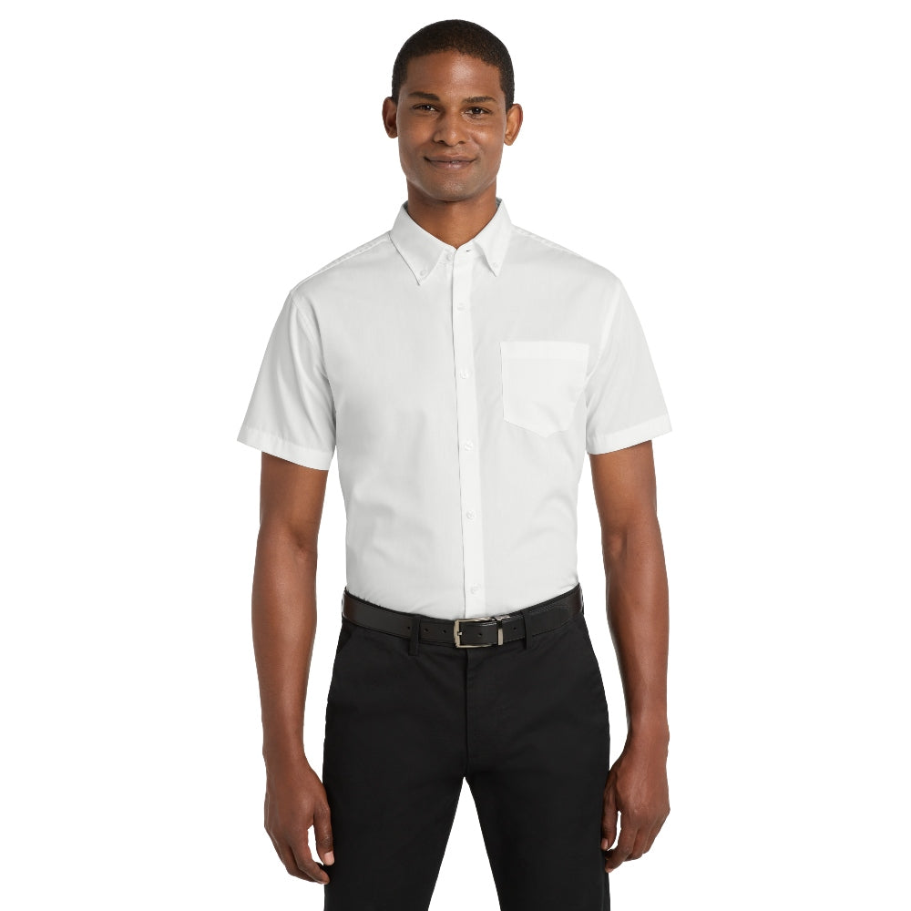 Port Authority® Short Sleeve Carefree Poplin Shirt - White