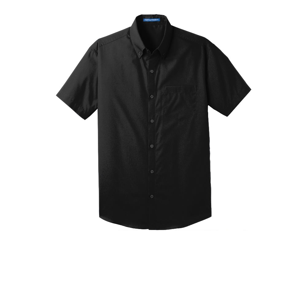 Port Authority® Short Sleeve Carefree Poplin Shirt - Deep Black