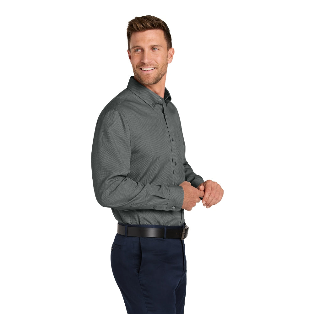 Port Authority® Long Sleeve Nailhead Easy Care Shirt - Deep Black