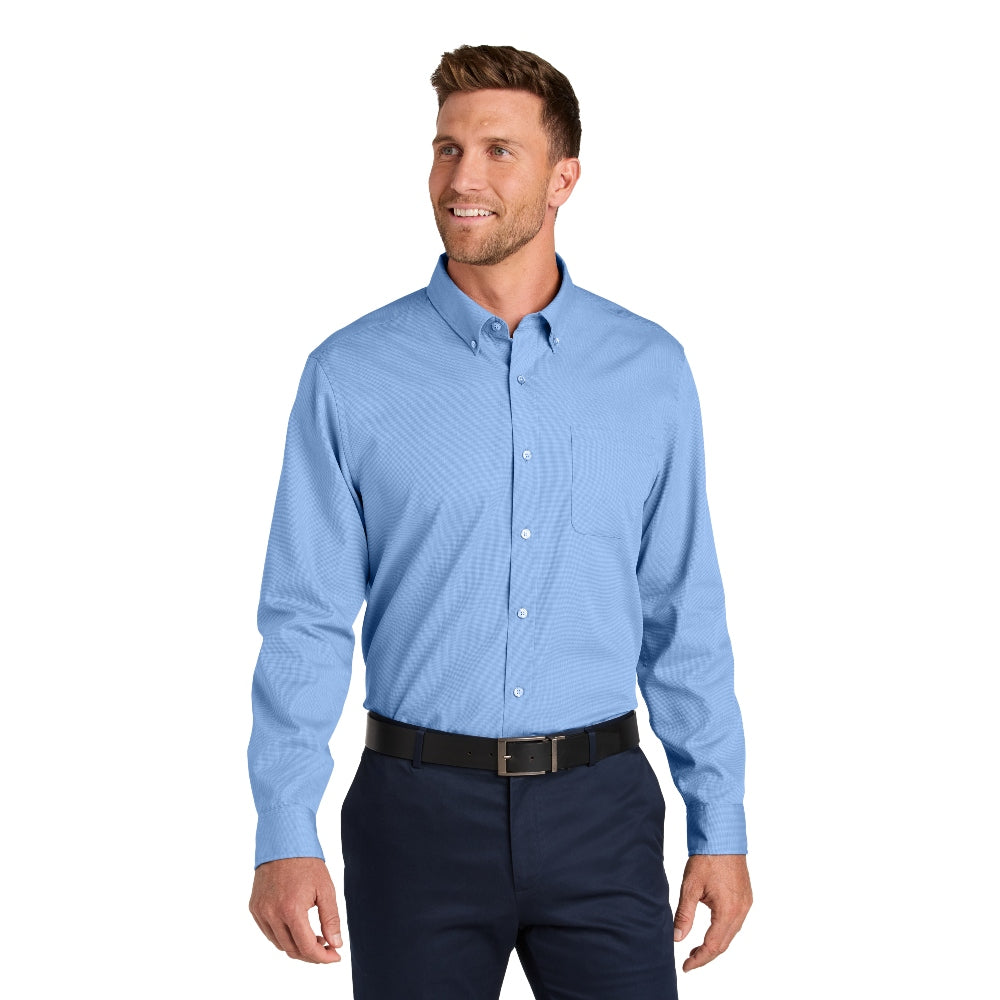 Port Authority® Long Sleeve Nailhead Easy Care Shirt - Swiss Blue