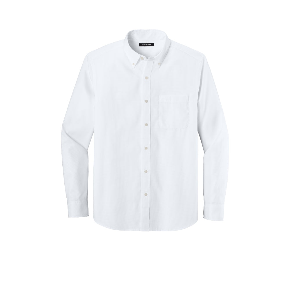 Port Authority® Long Sleeve Nailhead Easy Care Shirt - White