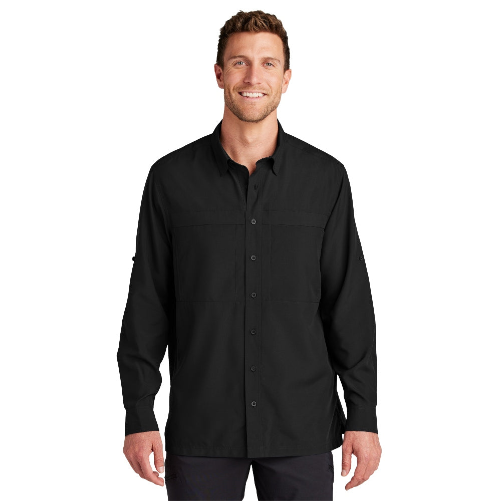 Port Authority® Long Sleeve UV Daybreak Shirt - Deep Black