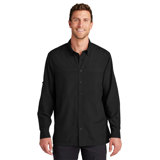Port Authority® Long Sleeve UV Daybreak Shirt - Deep Black