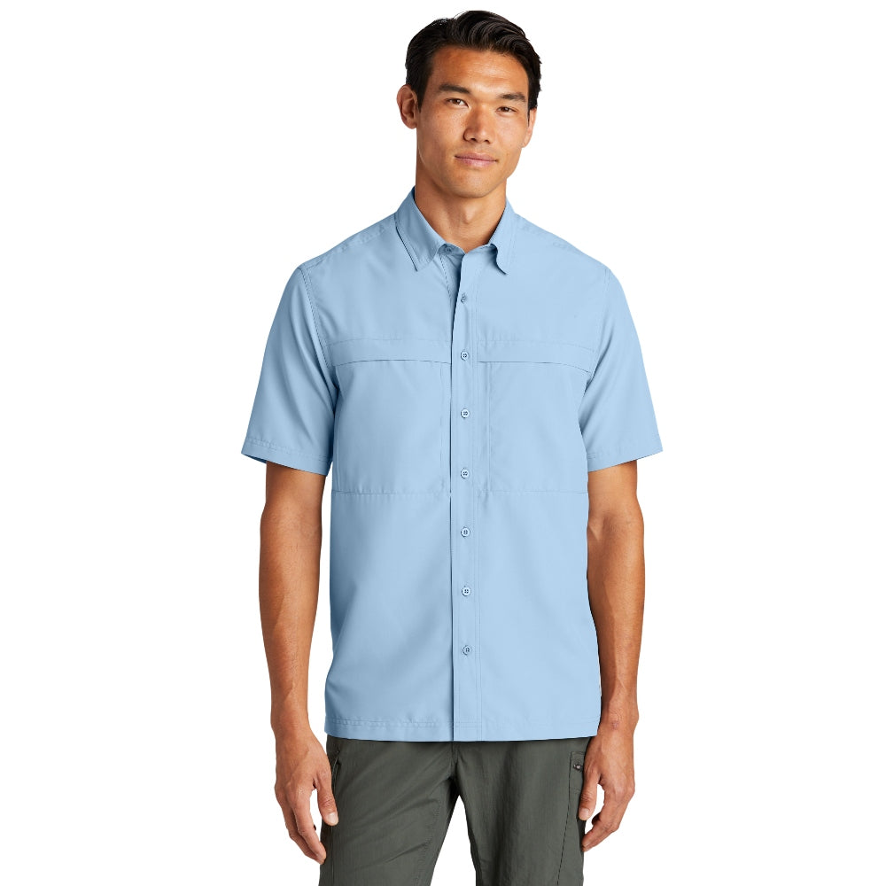 Port Authority® Short Sleeve UV Daybreak Shirt - Light Blue