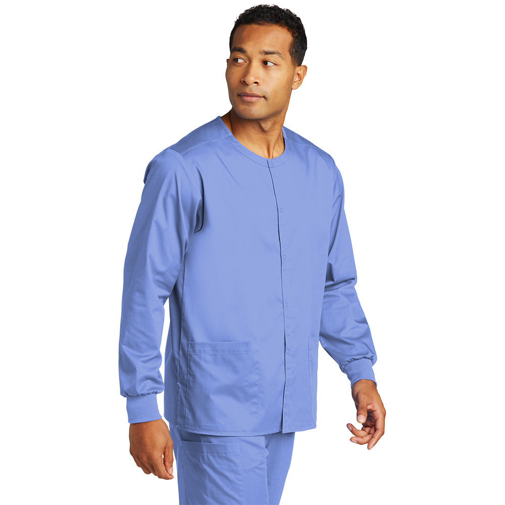 Wink™ Unisex WorkFlex™ Snap-Front Scrub Jacket - Celi Blue