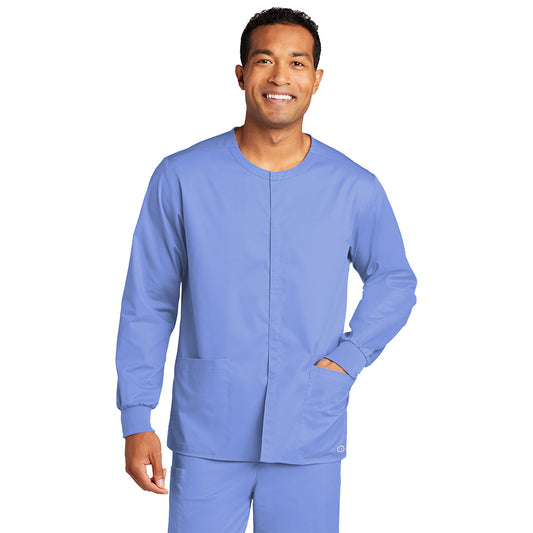 Wink™ Unisex WorkFlex™ Snap-Front Scrub Jacket - Celi Blue
