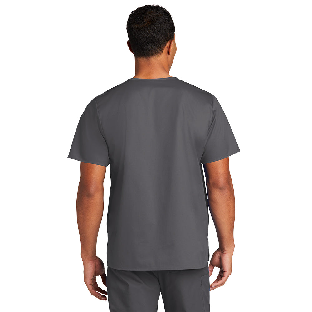 WonderWink® Men’s WorkFlex™ Mock Wrap Top - Pewter