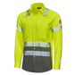 Bulwark Men's Hi-Visibility Color Block Uniform Shirt - Hi-Vis Yellow/Heather Grey