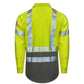 Bulwark Men's Hi-Visibility Color Block Uniform Shirt - Hi-Vis Yellow/Heather Grey